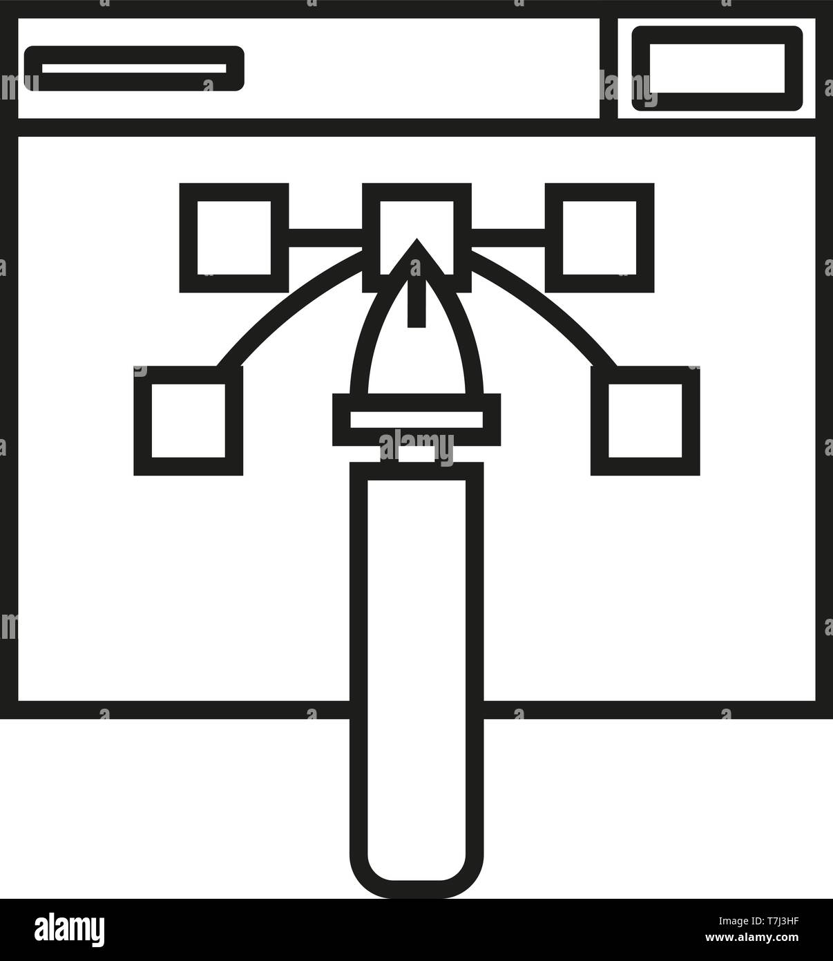Symbol line design Vektor Grafik Symbol Digital Media Überblick soziale Thin web Lineare einfache Hub Stock Vektor