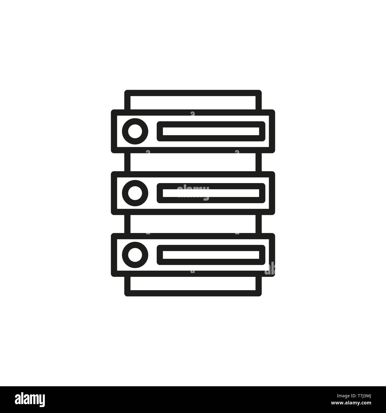 Das Symbol Server Linie umriss Cloud Hosting eingestellt. Web Data vector Computer Netzwerk Datenbank internet Abbildung dünne Stock Vektor
