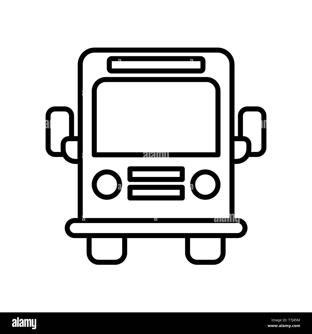 Bus Linie Symbol auf weißem Hintergrund. Umrisse dünne öffentliche Verkehrsmittel lkw-Vektor. Stock Vektor
