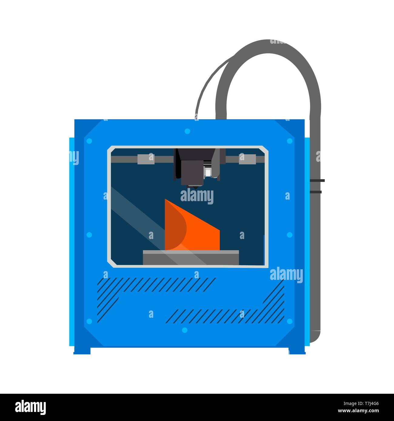 3D-Drucker Geräte Gerät Objekt innovation Tool. Flache Vektor icon Stock Vektor