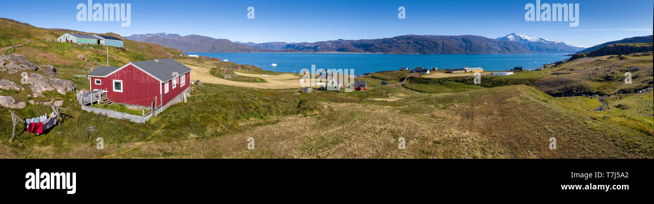 Qassiarsuk oder Brattahlid, Südgrönland Stockfoto