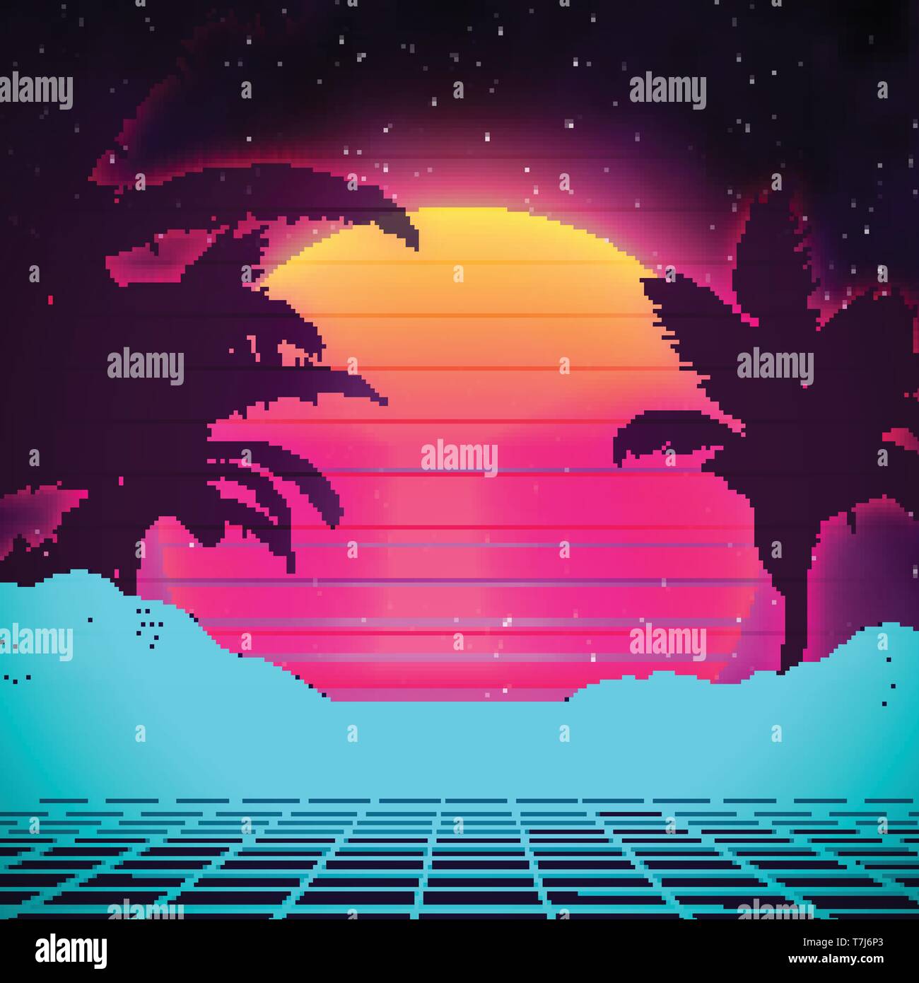 Retro Hintergrund Futuristische Landschaft Im Stil Der 80er Jahre Digital Retro Landschaft Cyber Oberflache 80s Party Hintergrund Retro 80s Fashion Sci Fi Hintergrund Stock Vektorgrafik Alamy