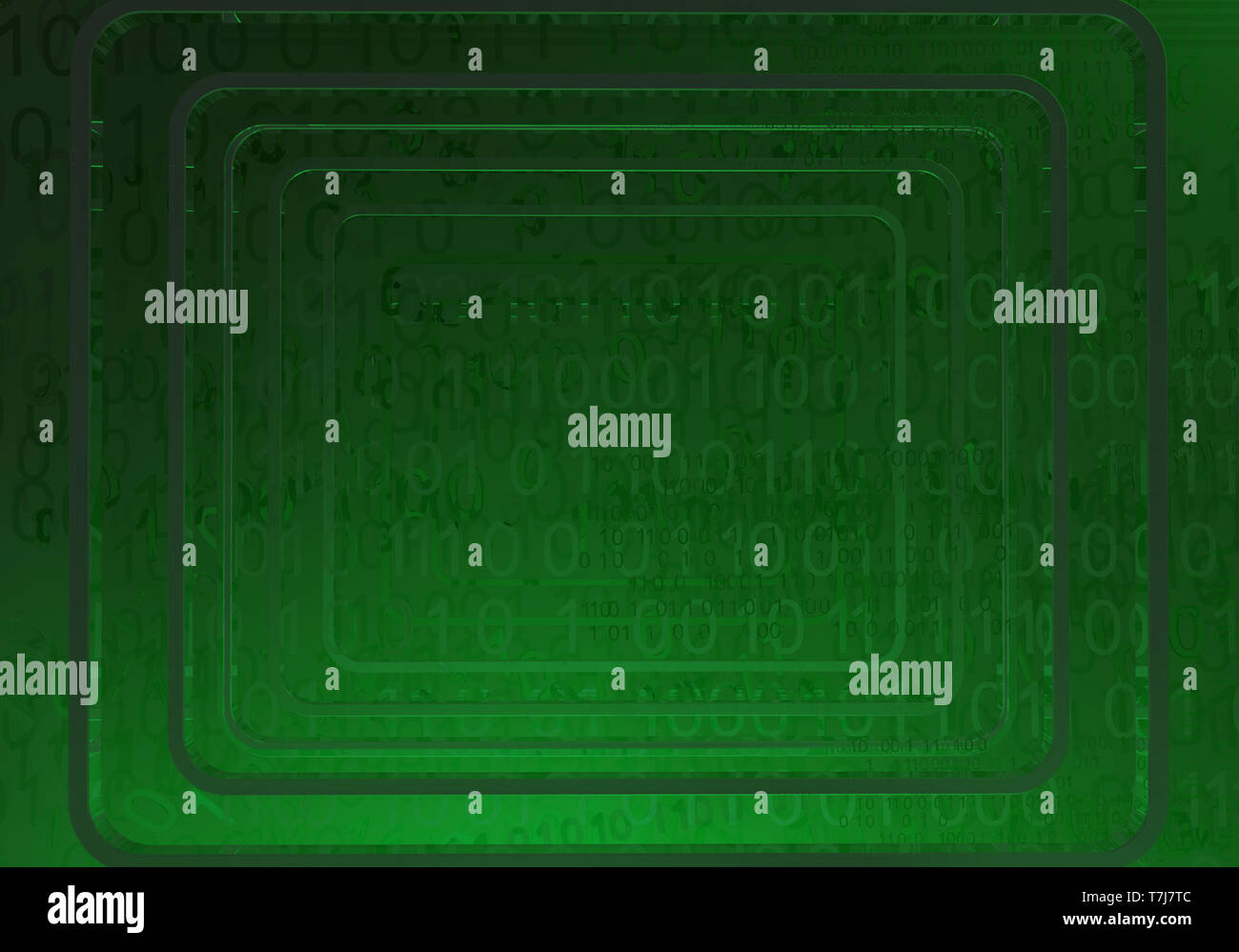 Green Screen Space, Cyberspace virtuelle Realität abstrakten 3D-Darstellung, horizontal Stockfoto