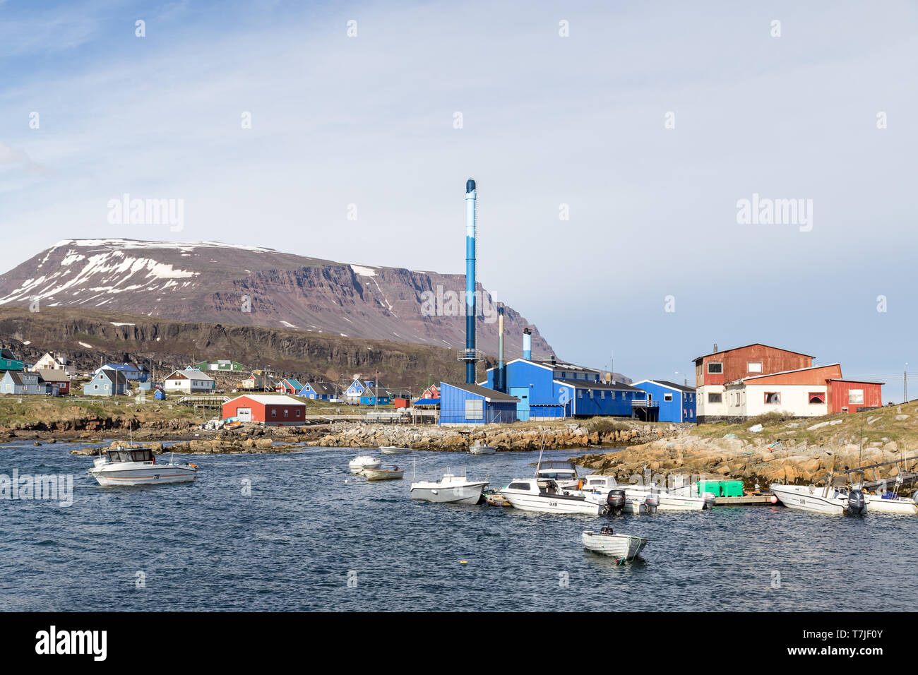 Power Station in Qeqertarsuaq, Grönland Stockfoto
