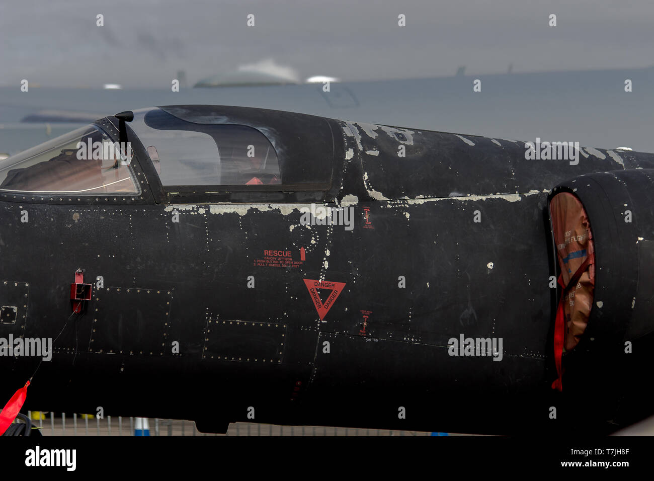 Ein gut überstanden Cockpit auf U-2 Dragon Lady auf Static Display der RIAT 2017 gesehen. Stockfoto