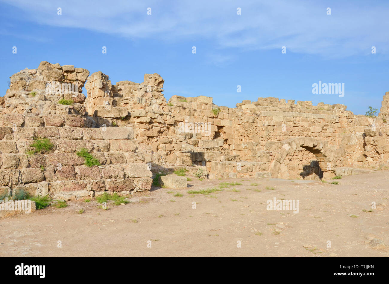 Die Ruinen der antiken griechischen Stadt in der Nähe von Salamis Famagusta im türkischen Nordzypern befindet. Es war eine antike griechische Stadt. Stockfoto