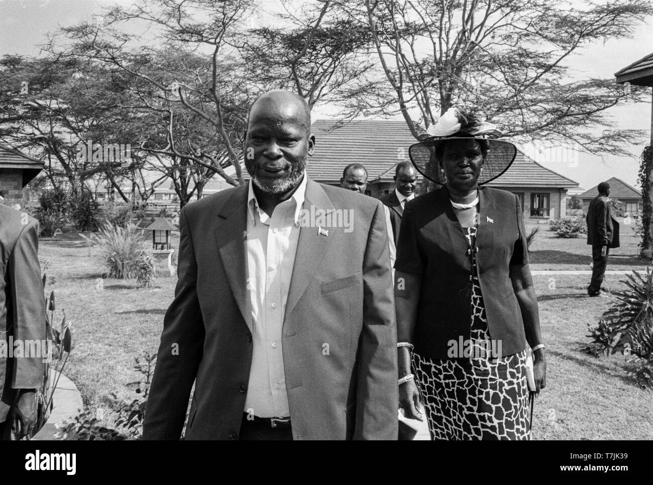 Der späte Dr. John Garang de Mabior wurde die erste Vizepräsidentin der Süden, der erste Präsident des Südsudan. Er führte auch die SPLA (Sudan People's Liberation Army) während dem Bürgerkrieg im Sudan. Stockfoto