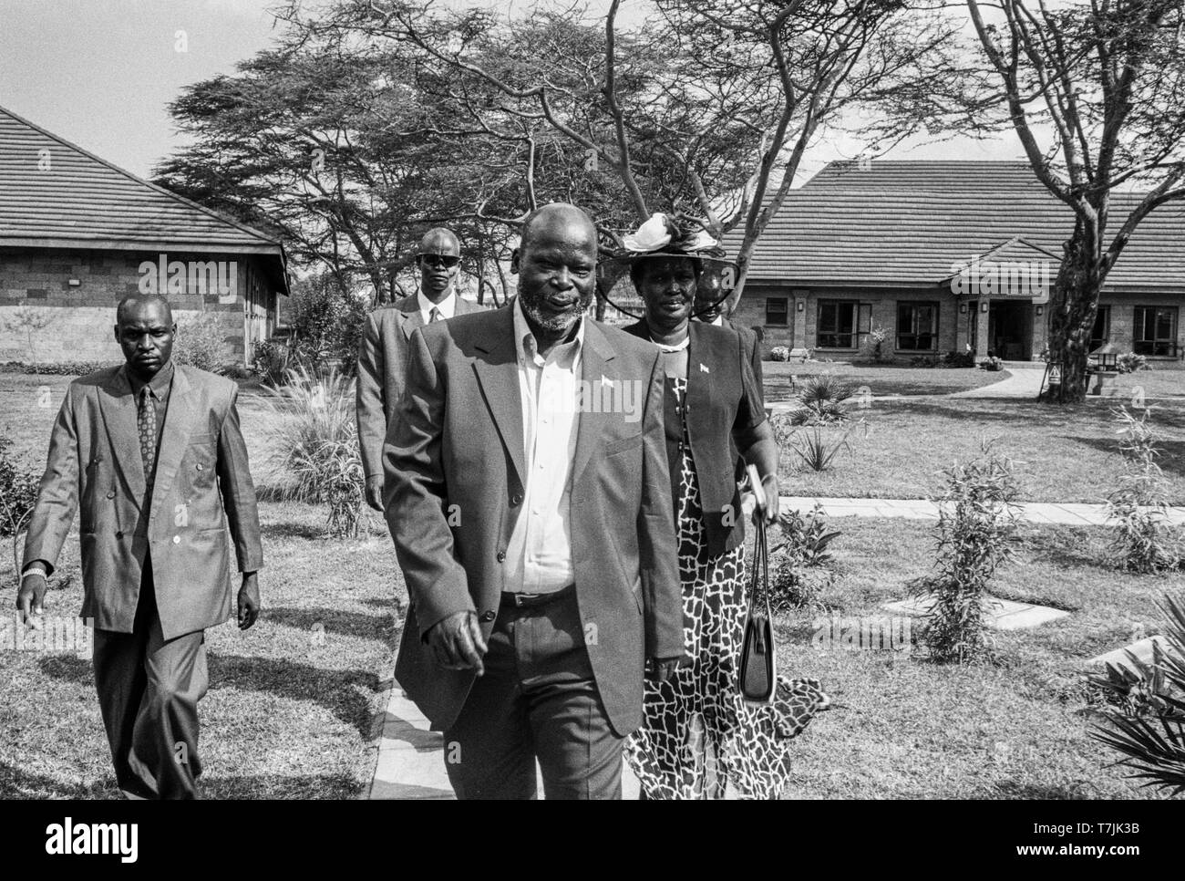 Der späte Dr. John Garang de Mabior wurde die erste Vizepräsidentin der Süden, der erste Präsident des Südsudan. Er führte auch die SPLA (Sudan People's Liberation Army) während dem Bürgerkrieg im Sudan. Stockfoto