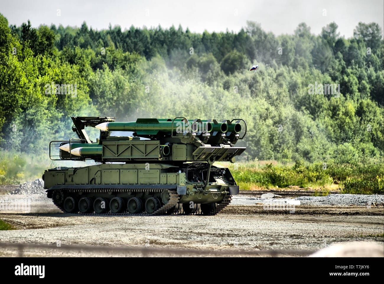 Nizhniy Tagil, Russland - Juli 12. 2008: Buk-M1-2-Boden-Luft-Raketensysteme (NATO Reporting name Grizzly und DoD Bezeichnung SA-17) auf Stockfoto