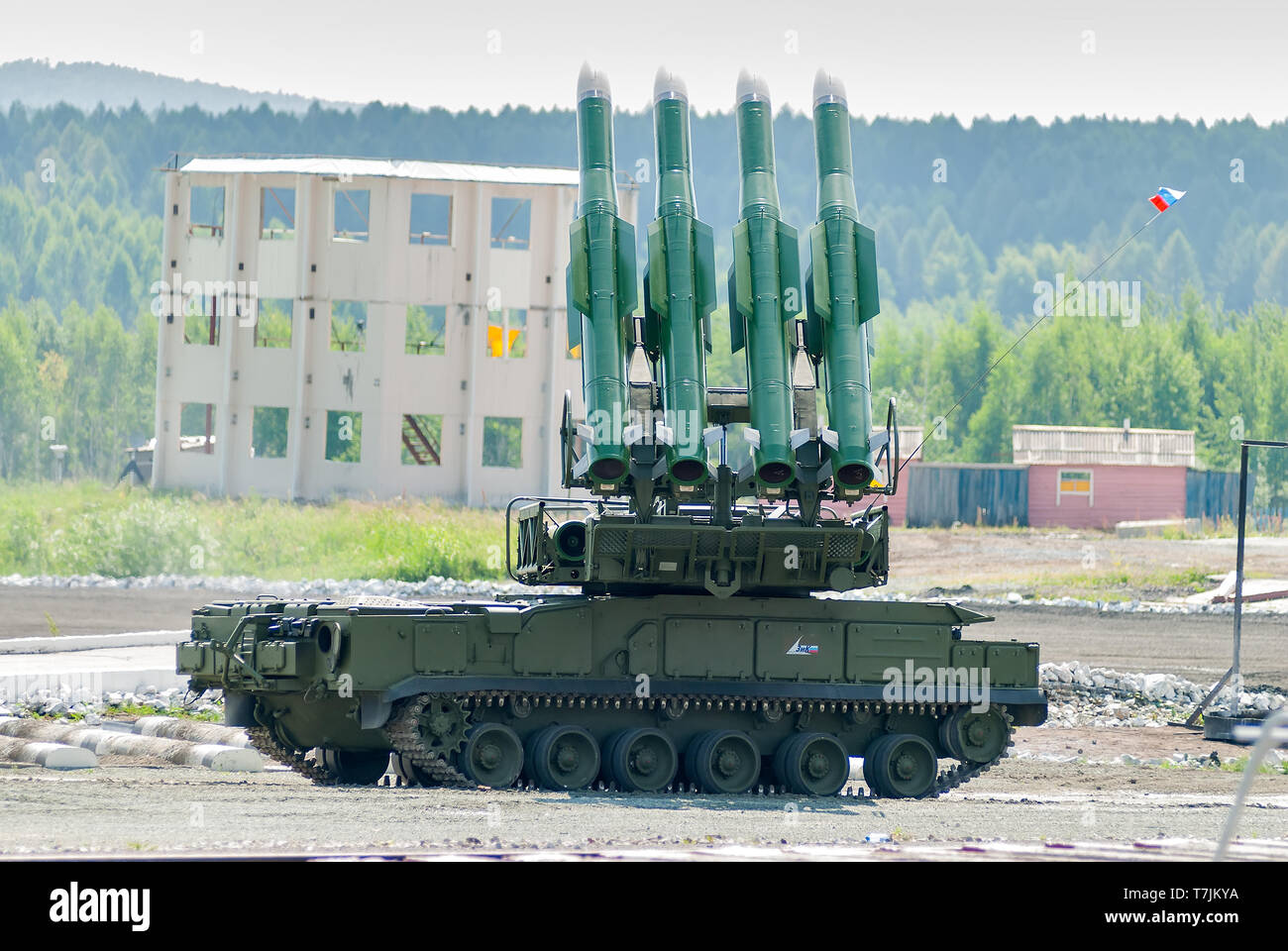 Nizhniy Tagil, Russland - Juli 12. 2008: Buk-M1-2-Boden-Luft-Raketensysteme (NATO Reporting name Grizzly und DoD Bezeichnung SA-17) auf Stockfoto