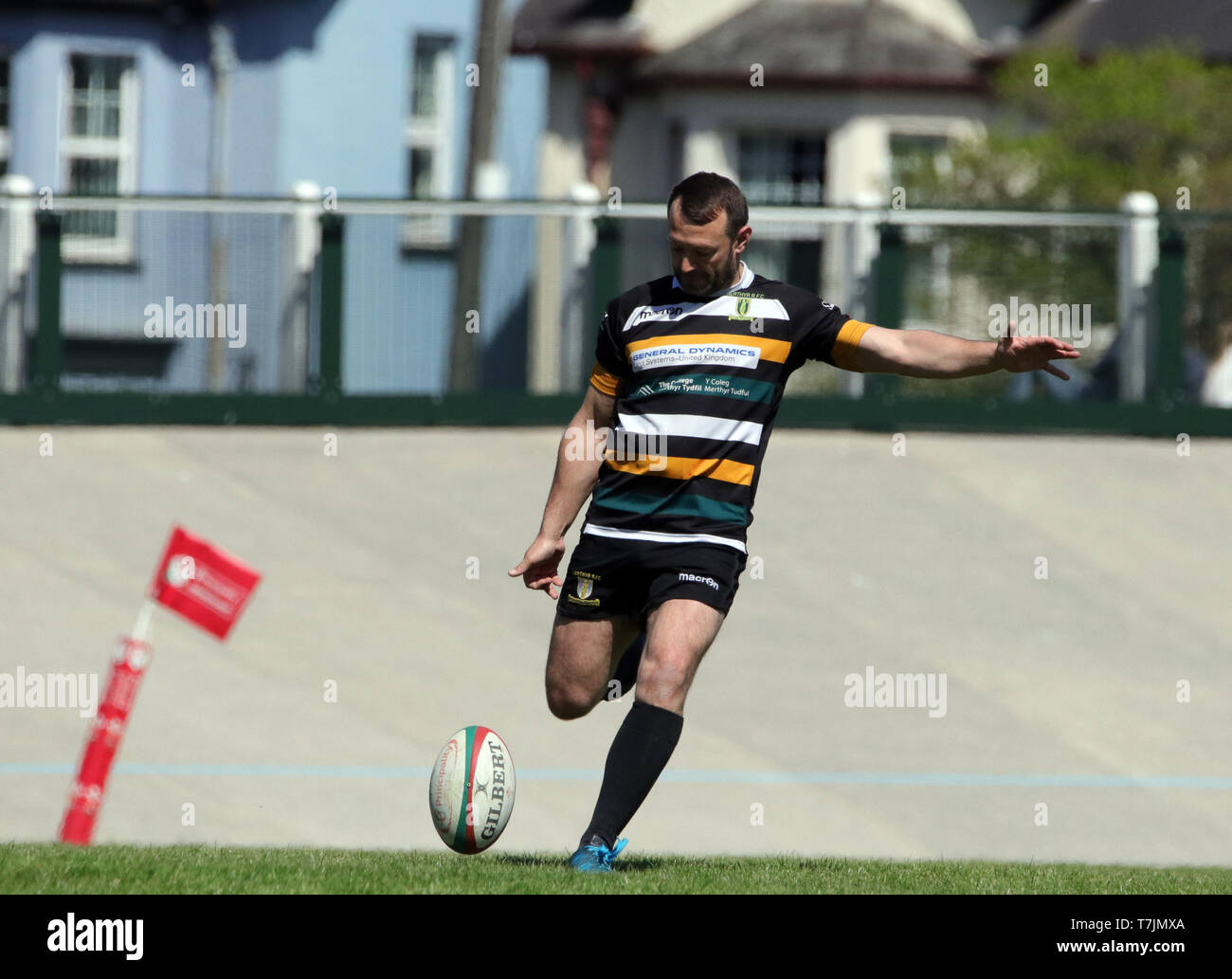 Carmarthen Quins RFC v Merthyr RFC Stockfoto