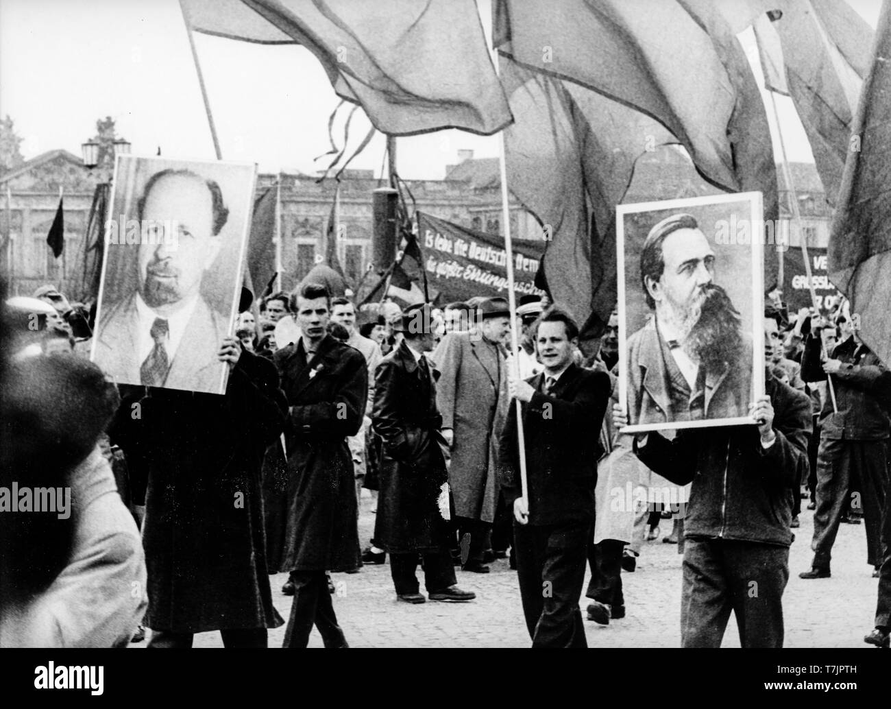 Veranstaltung auf dem Marx Engels platz, Ost-Berlin, 70 s Stockfoto