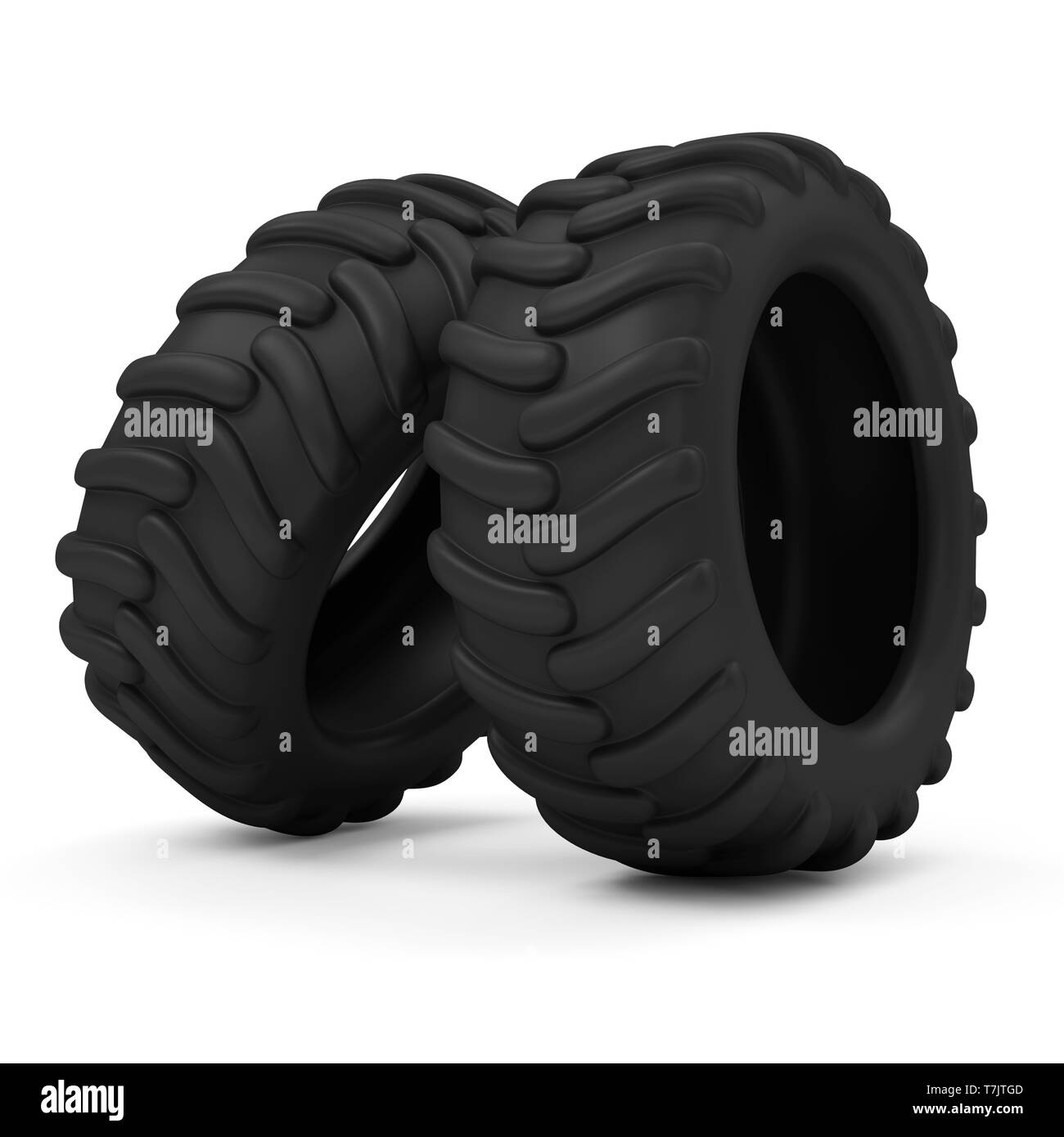 Traktor Reifen isoliert auf weißem Hintergrund Stockfoto