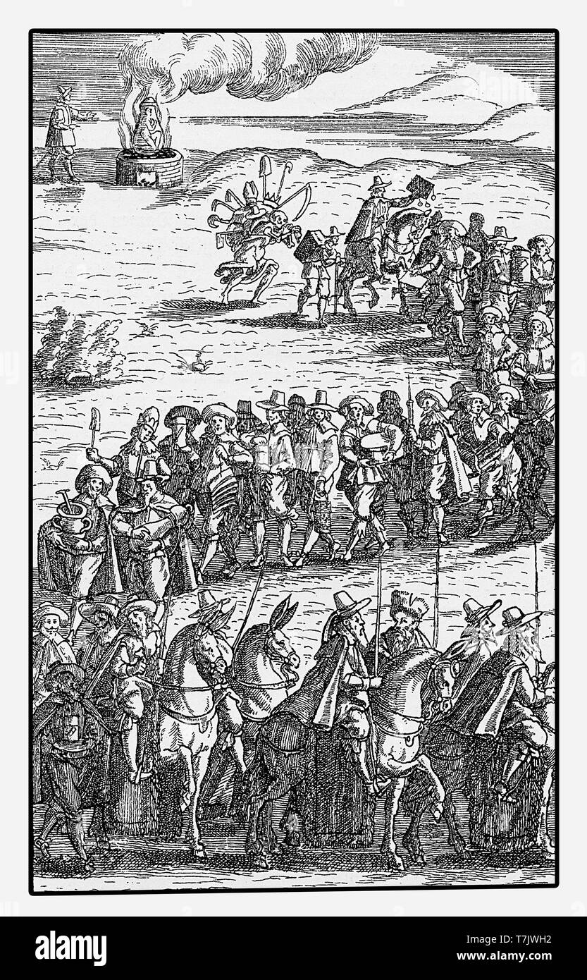 Das Totenheer - Wiedergabe von ein Kupferstich von philander von Sittenwald des XVII Jahrhunderts. Die Armee der Tod ist ein folk supernatural Mythos von Geistern, Elfen, tote Menschen oder den Tod symbolisiert. Stockfoto