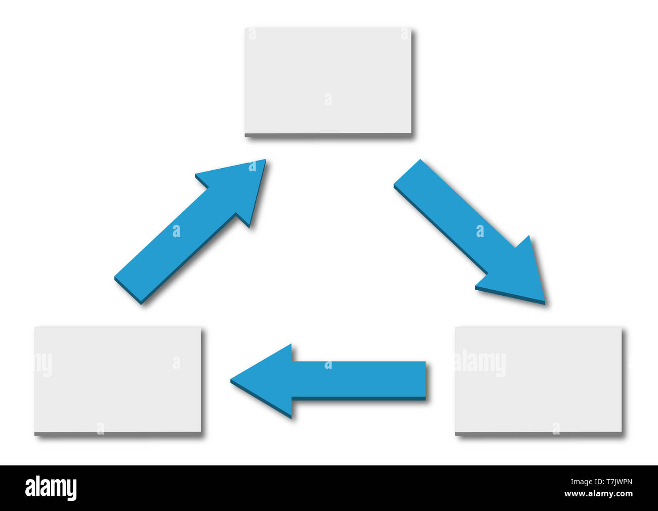 Infografiken Vorlage - drei Schritte Prozess timeline Zyklus mit Pfeilen Stockfoto