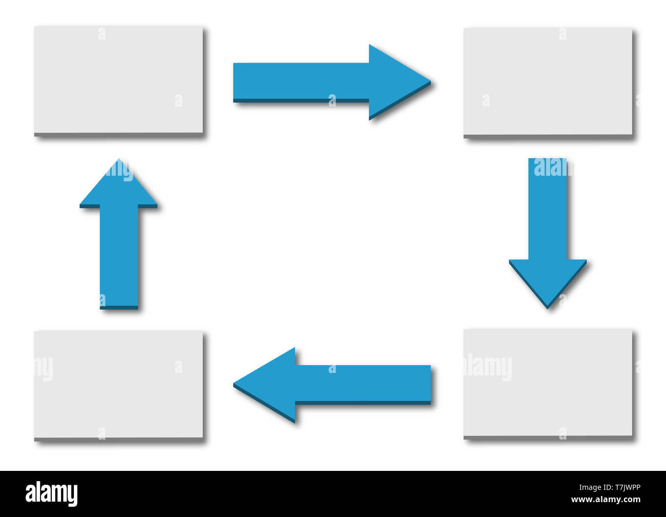 Infografiken Vorlage - vier Schritte Prozess timeline Zyklus mit Pfeilen Stockfoto