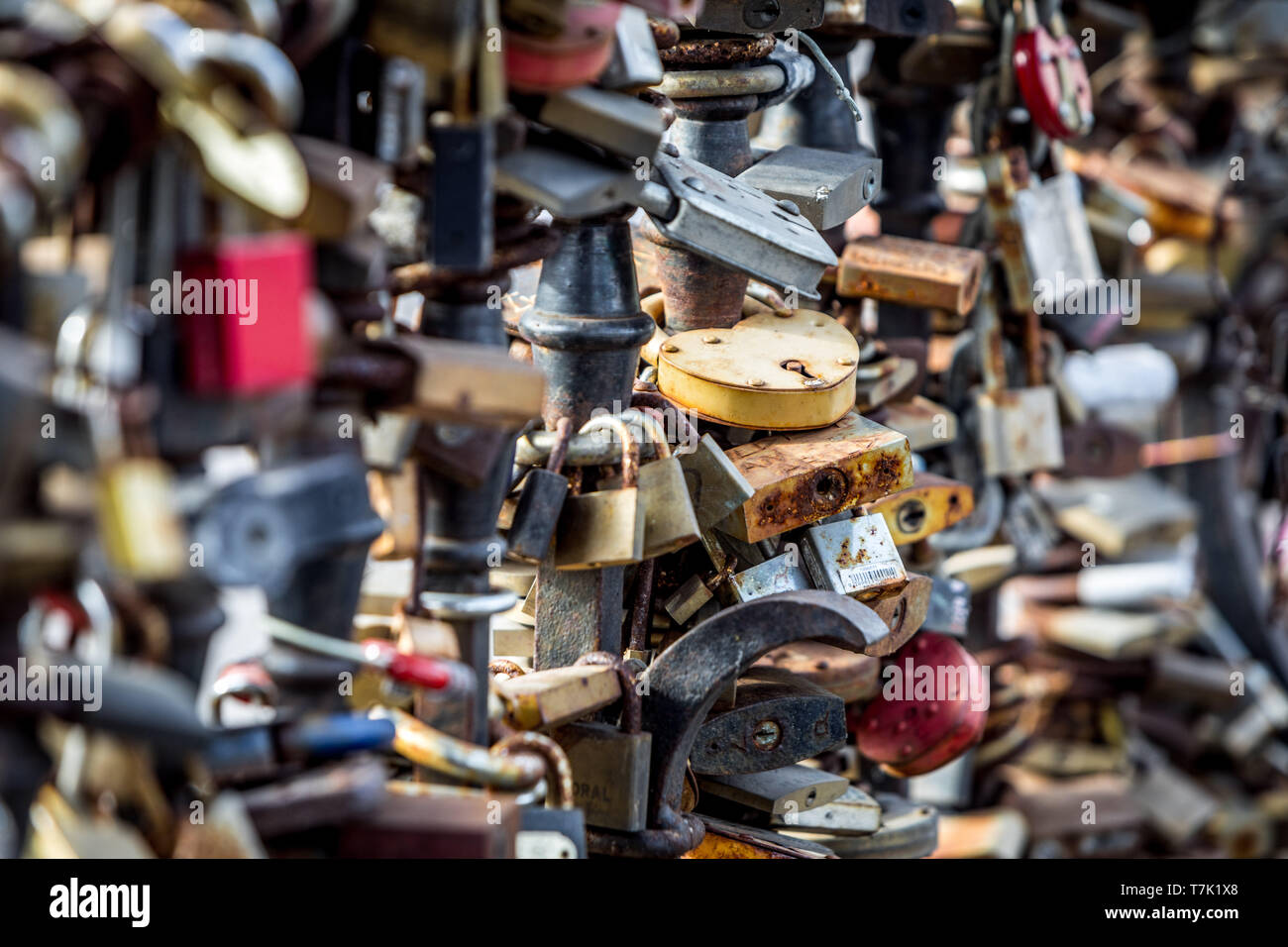 Liebe Schlösser Stockfoto