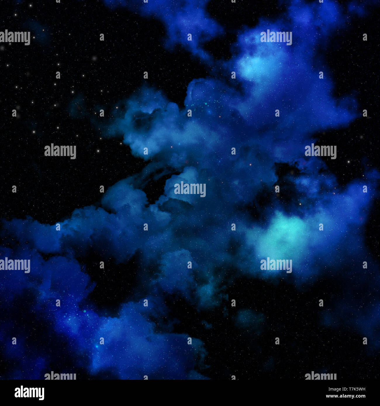 3D-Render von einem Raum Hintergrund mit Nebula sky Stockfoto