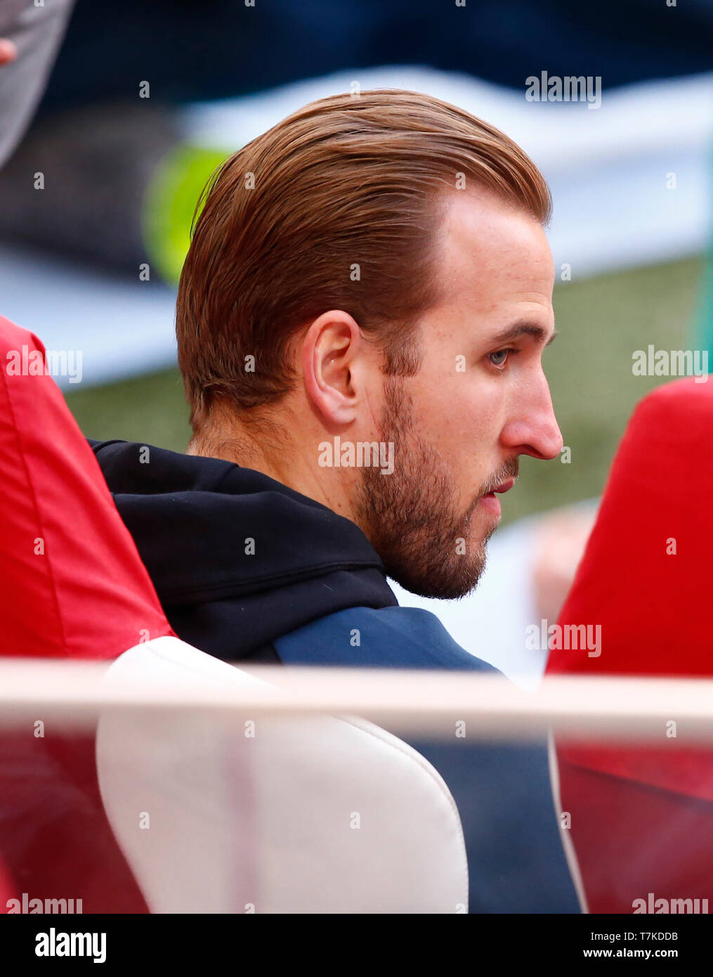 Amsterdam, Niederlande. 07 Mai, 2019. Tottenham Hotspur ist Harry Kane bei Tottenham Hotspur Training vor der UEFA Championship League Halbfinale 2 Bein zwischen Ajax und Tottenham Hotspur an Johan Cruyff Arena, Amsterdam, Niederlande, am 07. Mai 2019 Credit: Aktion Foto Sport/Alamy leben Nachrichten Stockfoto