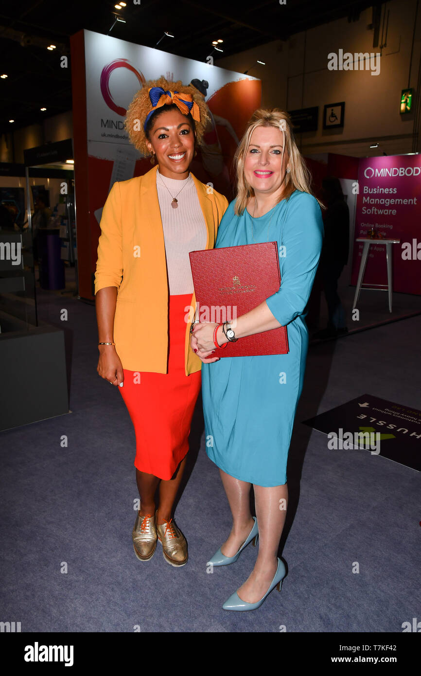 Excel London, UK. 8. Mai 2019. Lautsprecher Mims Davies, Minister für Sport und Zivilgesellschaft, Abteilung für Kultur, Medien und Sport und Dr. Zoe Williams bei Elevate 2019 Am 8. Mai 2019, bei Excel London, UK. Bild Capital/Alamy leben Nachrichten Stockfoto