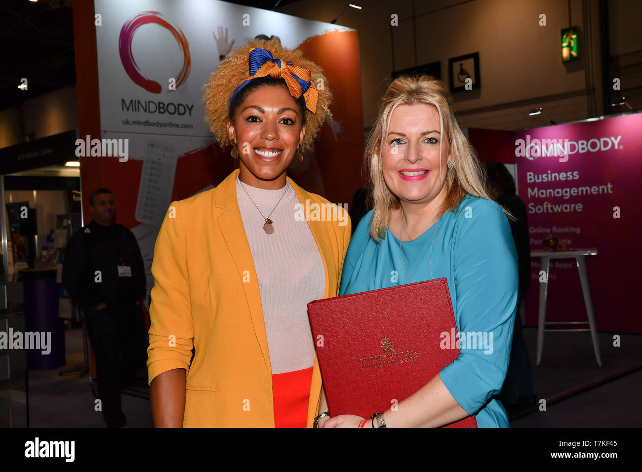 Excel London, UK. 8. Mai 2019. Lautsprecher Mims Davies, Minister für Sport und Zivilgesellschaft, Abteilung für Kultur, Medien und Sport und Dr. Zoe Williams bei Elevate 2019 Am 8. Mai 2019, bei Excel London, UK. Bild Capital/Alamy leben Nachrichten Stockfoto