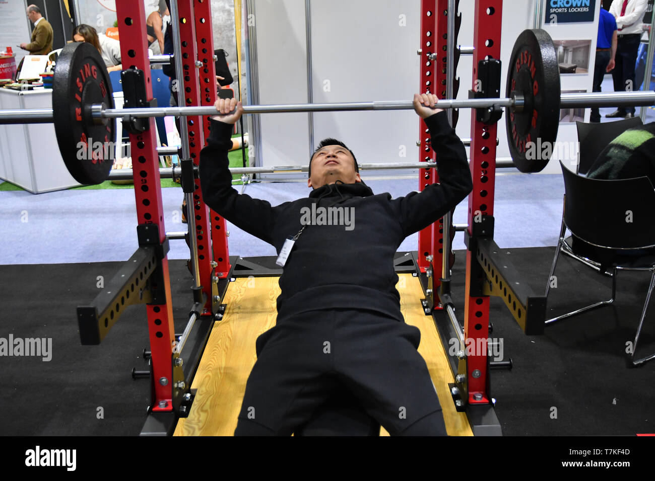 Excel London, UK. 8. Mai 2019. Steigende Gewicht Hebevorrichtung aus China zu erheben, 2019 am 8. Mai 2019, bei Excel London, UK. Bild Capital/Alamy leben Nachrichten Stockfoto