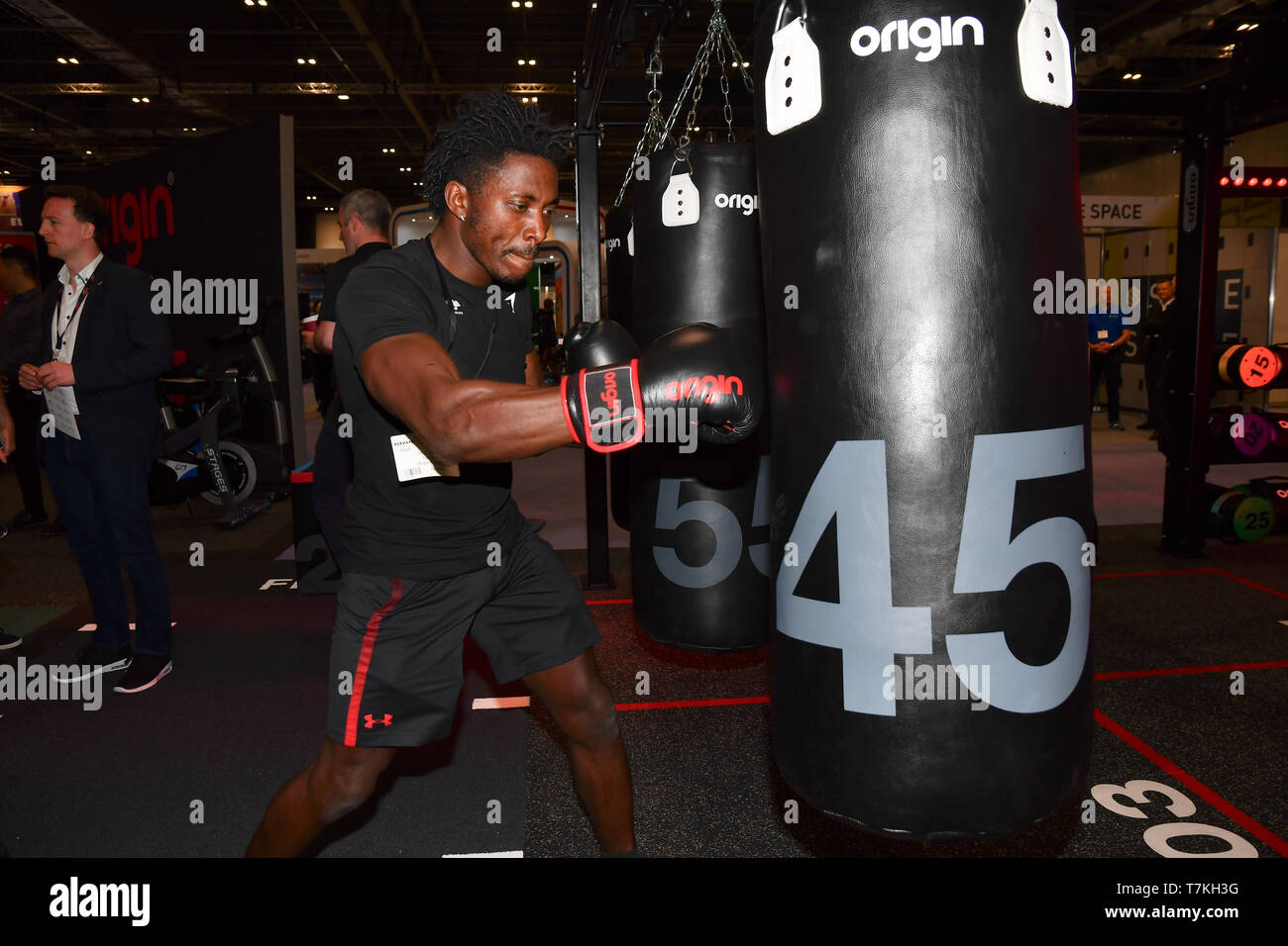 Excel London, UK. 8. Mai 2019. Chris Henry ist ein fitnesstrainer Herkunftsland Fitness Ausstellung bei Elevate 2019 Am 8. Mai 2019, bei Excel London, UK. Bild Capital/Alamy leben Nachrichten Stockfoto