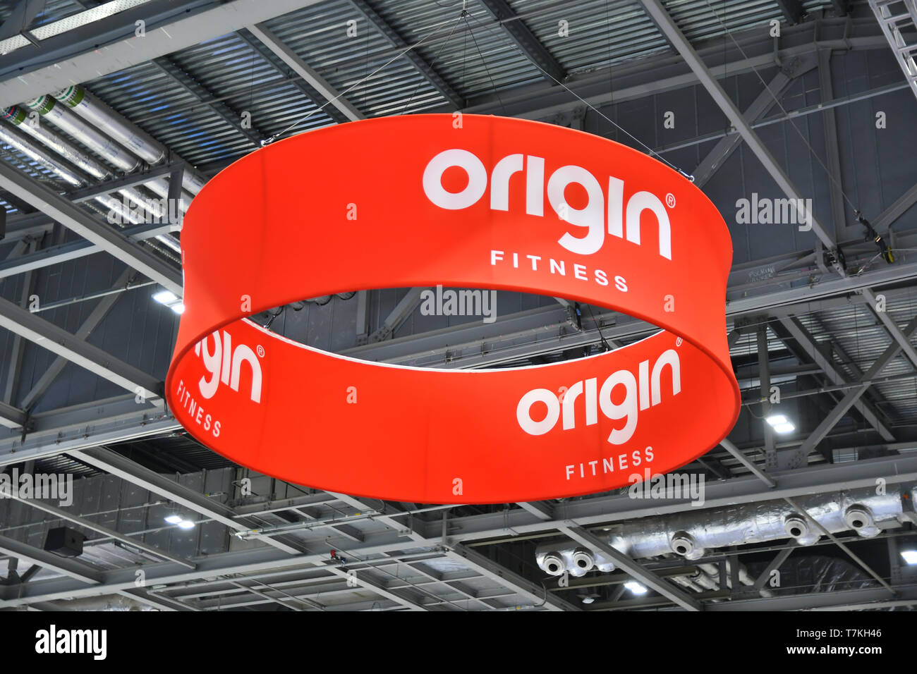 Excel London, UK. 8. Mai 2019. Herkunft Fitness Gewichtheben Ausrüstung, Sandsäcke Ausstellung bei Elevate 2019 Am 8. Mai 2019, bei Excel London, UK. Bild Capital/Alamy leben Nachrichten Stockfoto