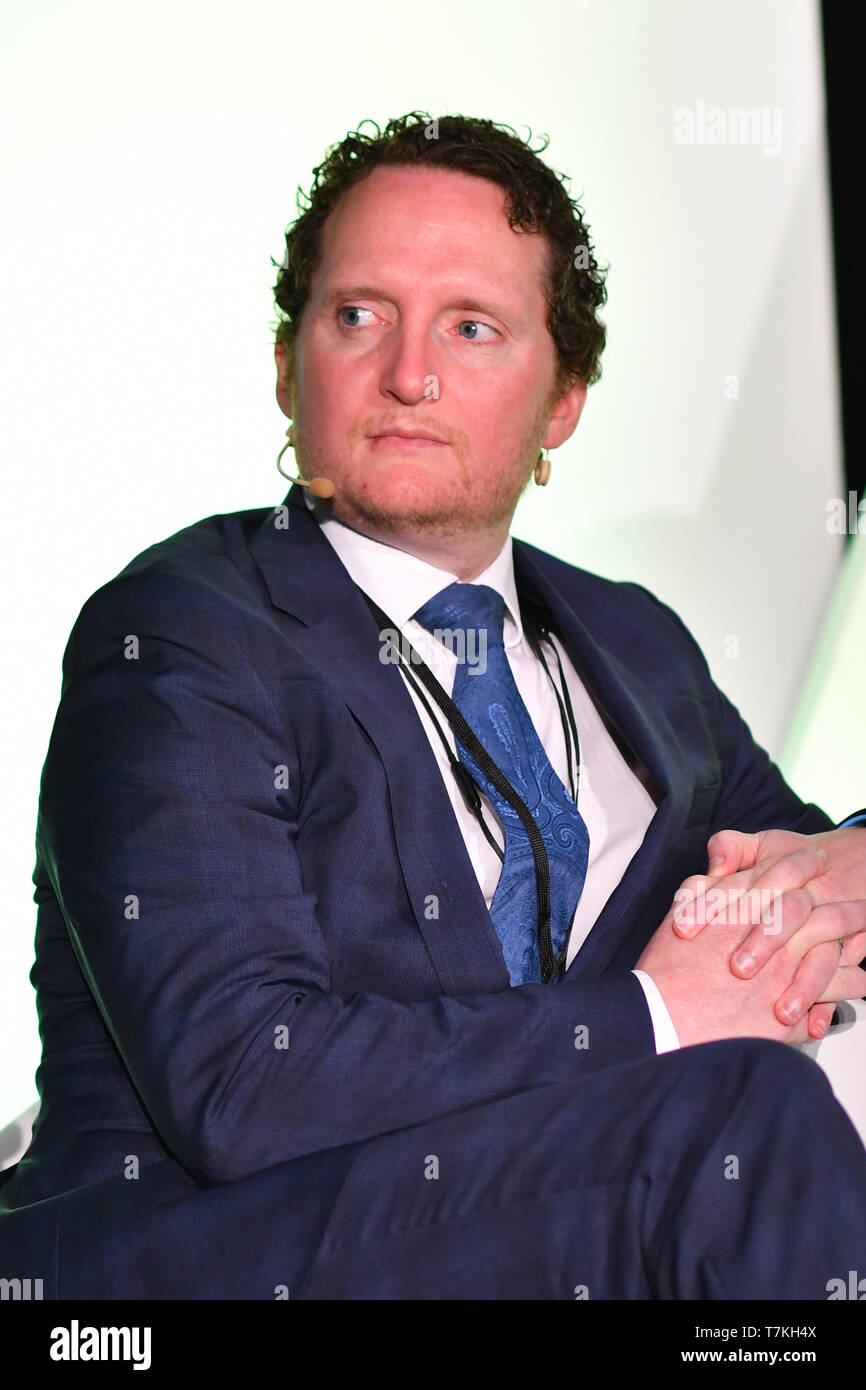 Excel London, UK. 8. Mai 2019. Referenten Thomas Kearney, stellvertretender Chief Allied Health Berufen Officer bei NHS England der Prävention nicht heilen - was ist die Rolle der individuellen Betreuung? Bei Elevate 2019 Am 8. Mai 2019, bei Excel London, UK. Bild Capital/Alamy leben Nachrichten Stockfoto