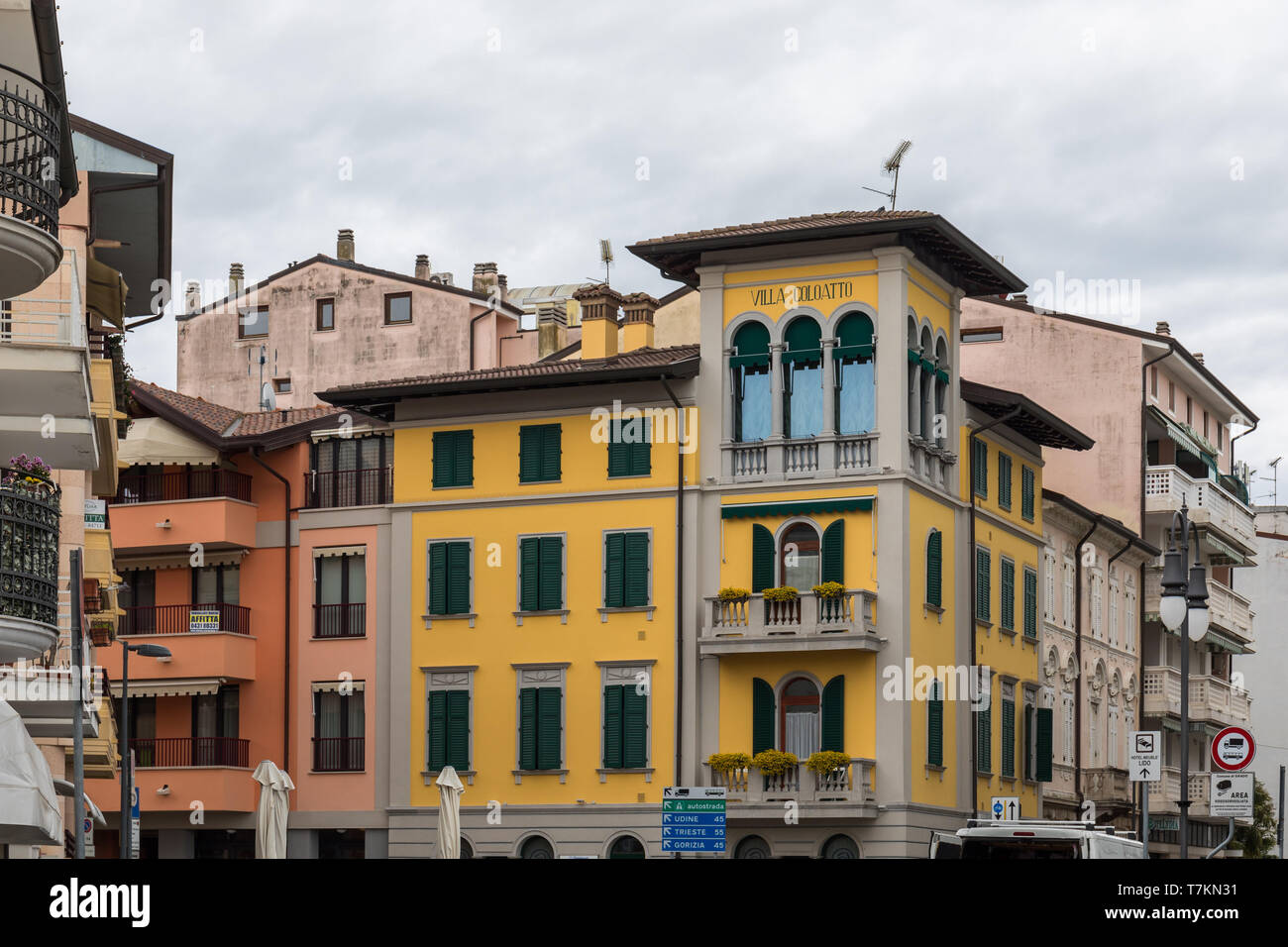 Villa Coloatto, Grado, Friaul-Julisch Venetien, Italien Stockfoto