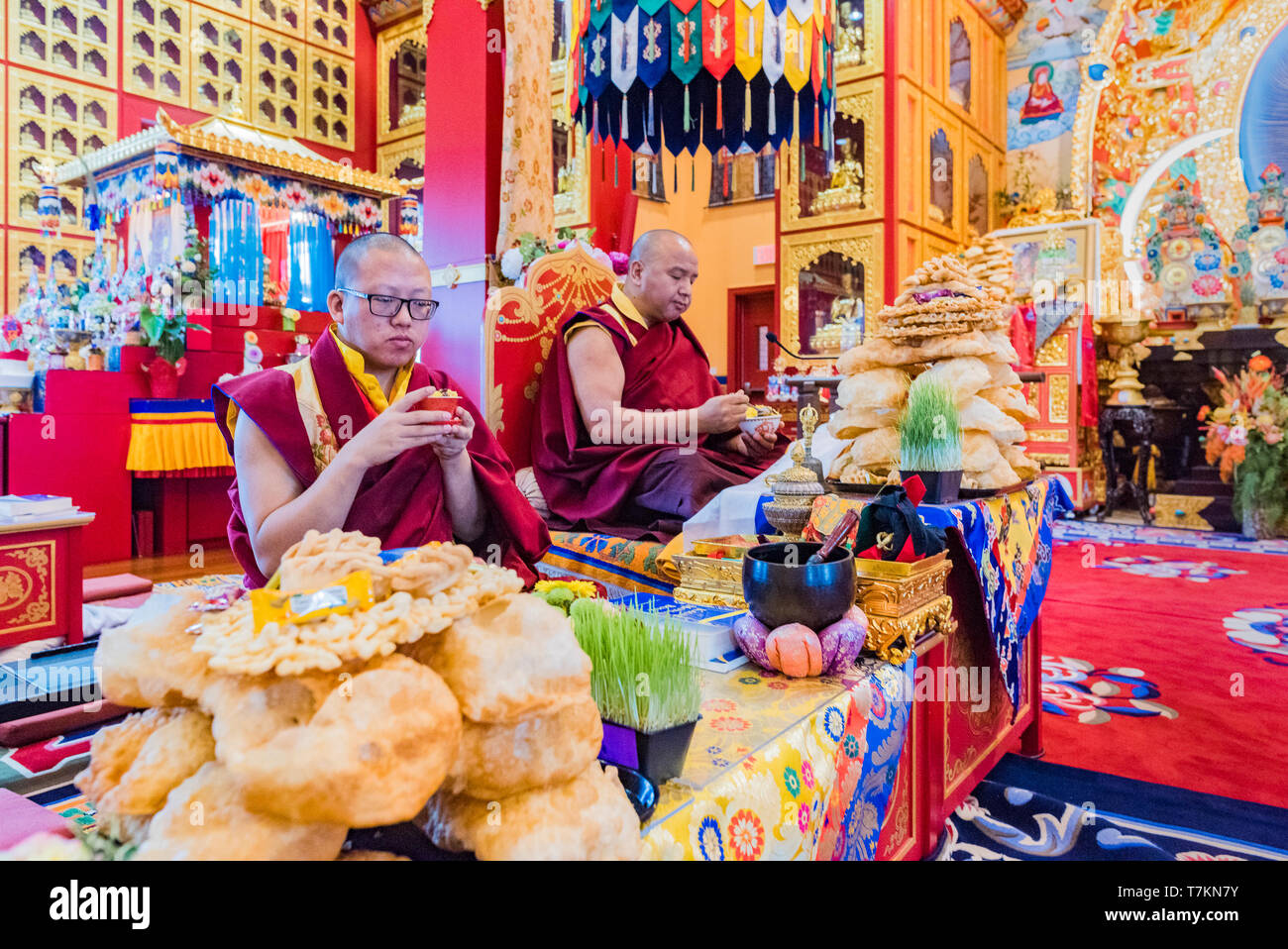 Tibetischen Neujahr, buddhistische Festivals, Losar, Feier an Thrangu Kloster, Richmond, Greater Vancouver, British Columbia, Kanada. Stockfoto