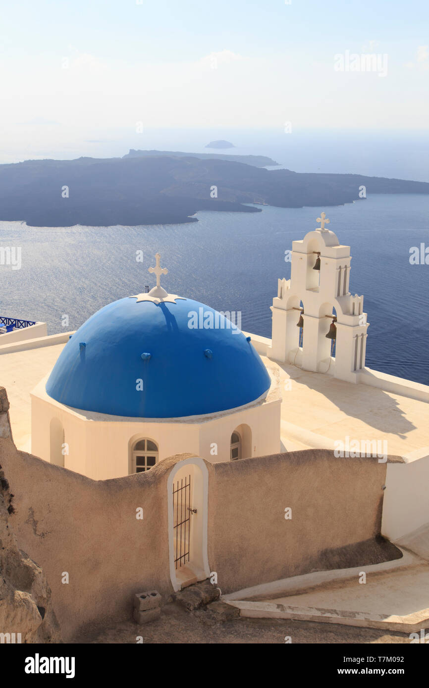 Griechenland, Kykladen, Stadt Oia und Caldera von Santorin Stockfoto