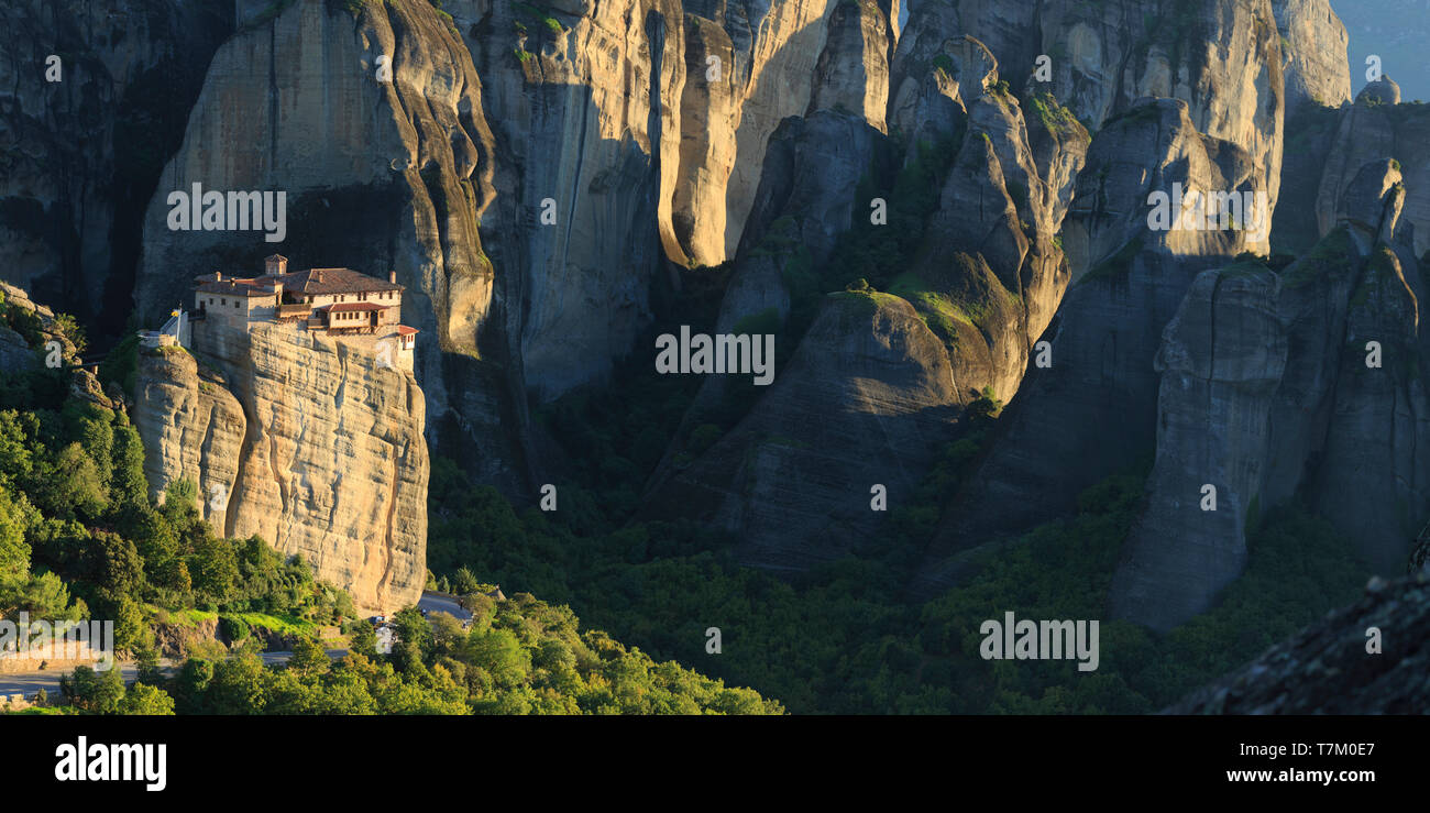 Griechenland, Thessalien, Meteora, Kloster Varlaam Stockfoto