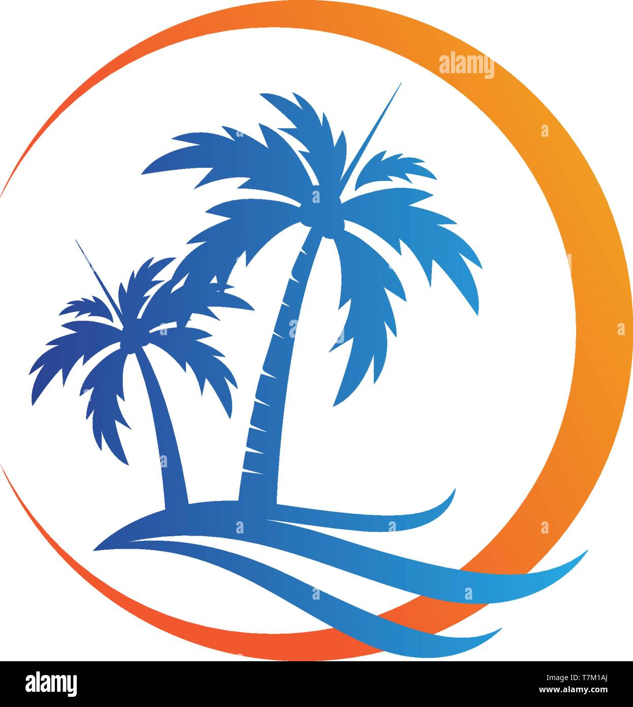 Palm Tree Sommer logo template Vector Illustration Stock Vektor