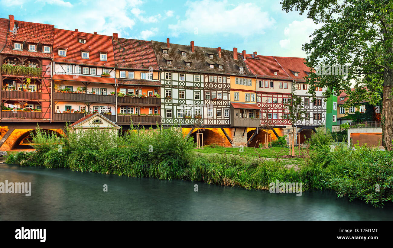 Erfurt Deutschland Brücke kraemerbruecke Stockfoto