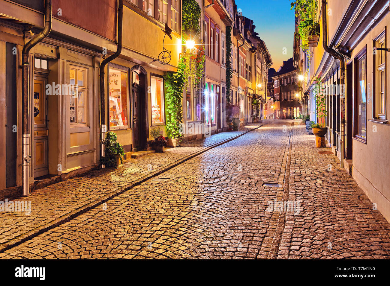 Stadt Erfurt alte Häuser (Deutschland) Stockfoto