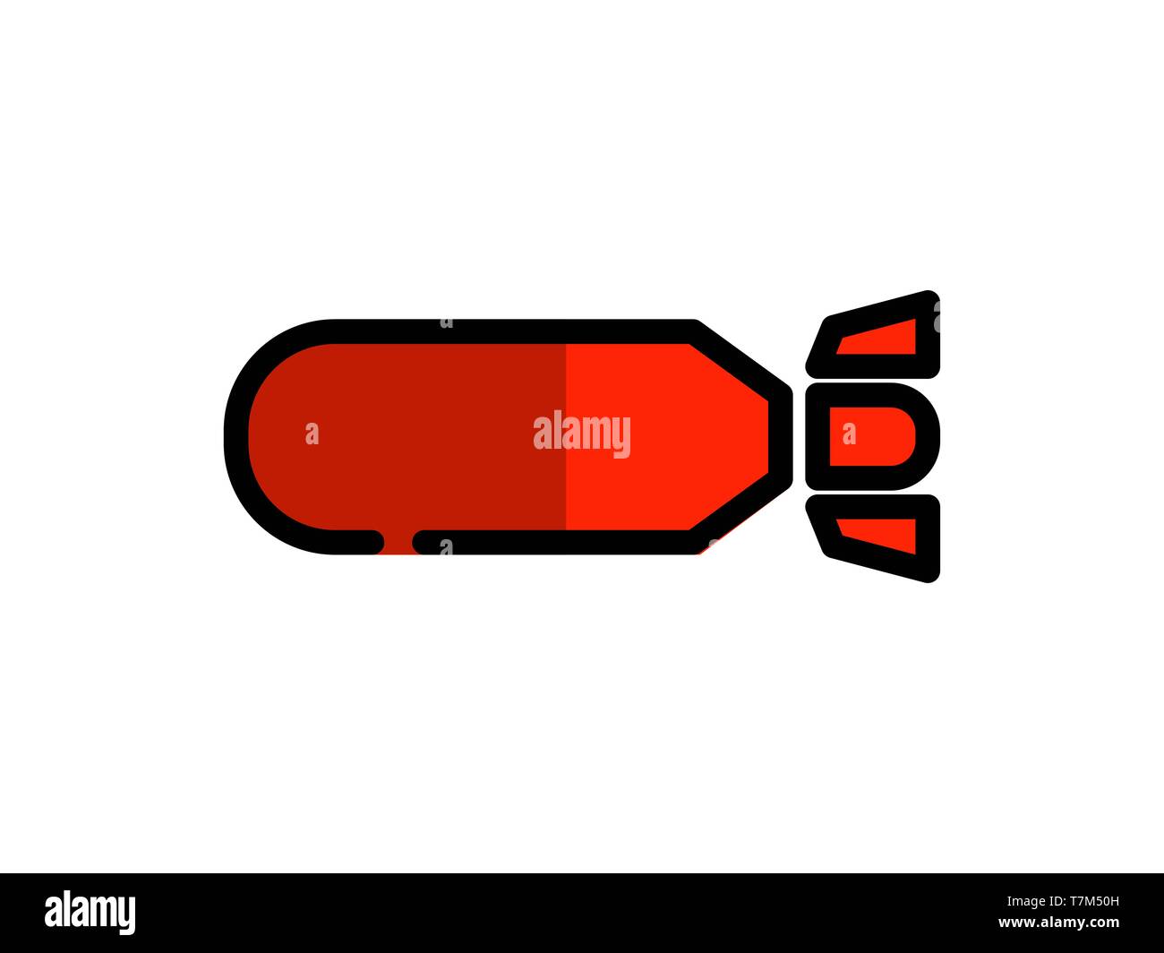 Rakete gefüllt Symbol Leitung. Element der Rakete Symbol für mobile Konzept- und Webanwendungen. Dünne gefüllte Zeile Rakete Symbol für Web und mobile verwendet werden können, Vect Stockfoto