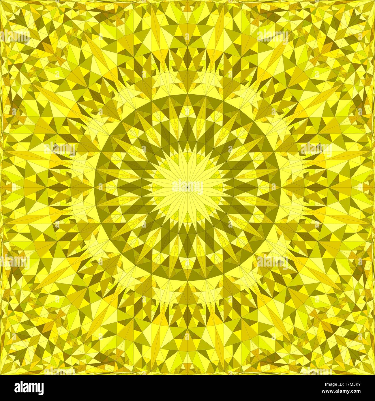 Gelb wiederholen Kaleidoskop Muster Hintergrund Design - Abstract vector Mandala wallpaper Abbildung kann von Dreiecken Stock Vektor