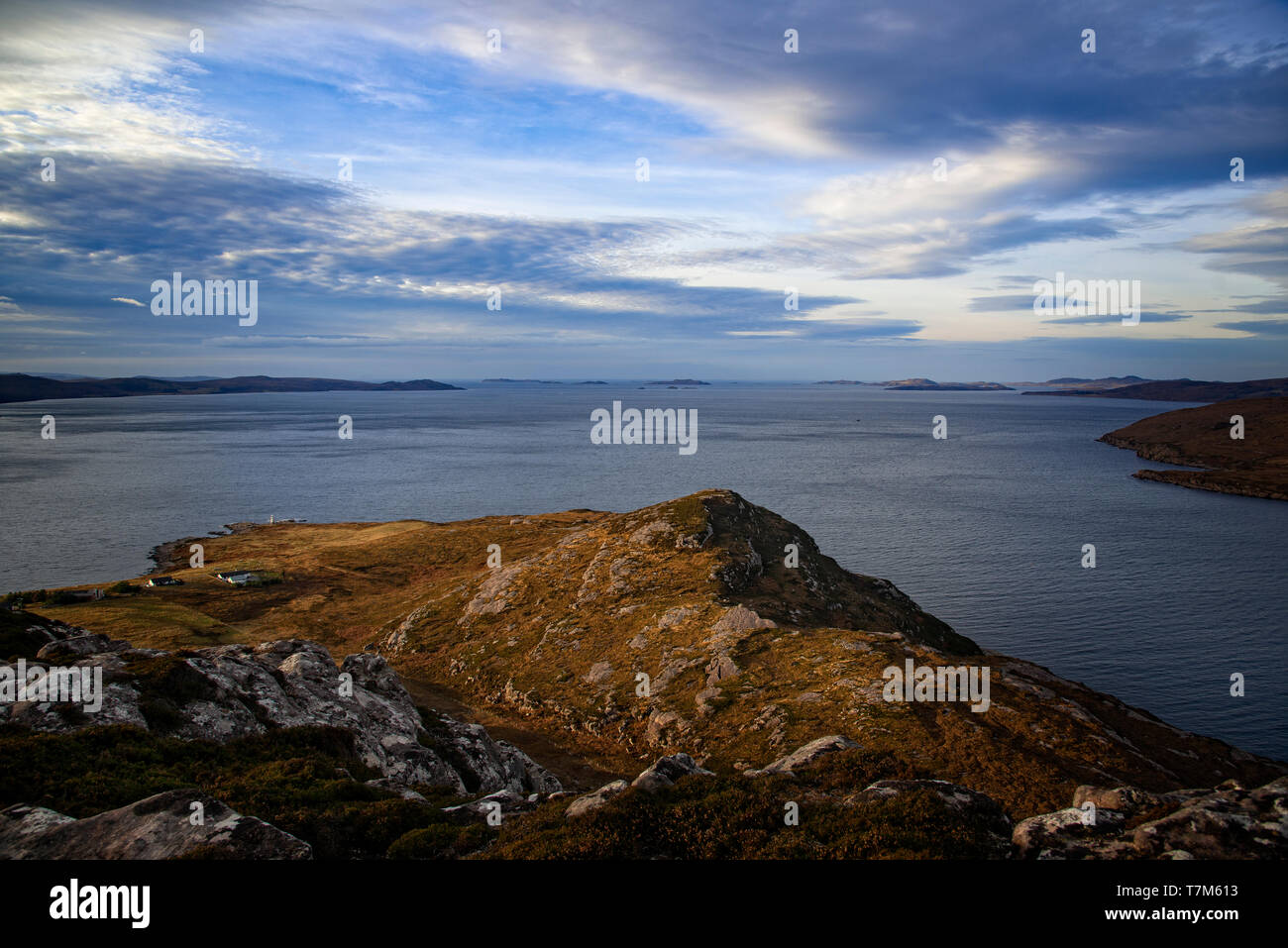 Blick über die Summer Isles, Schottland, Großbritannien Stockfoto