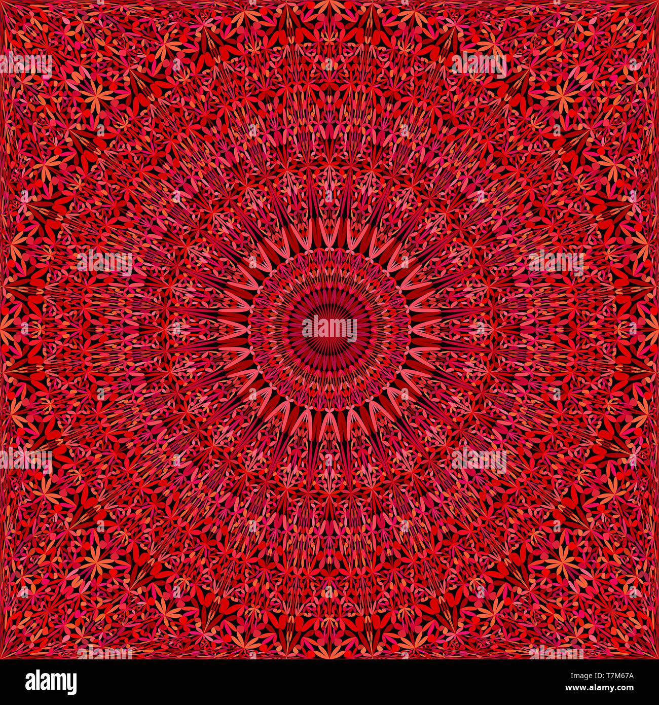 Red nahtlose Dschungel verzierten Mandala Muster Tapete design Stock Vektor