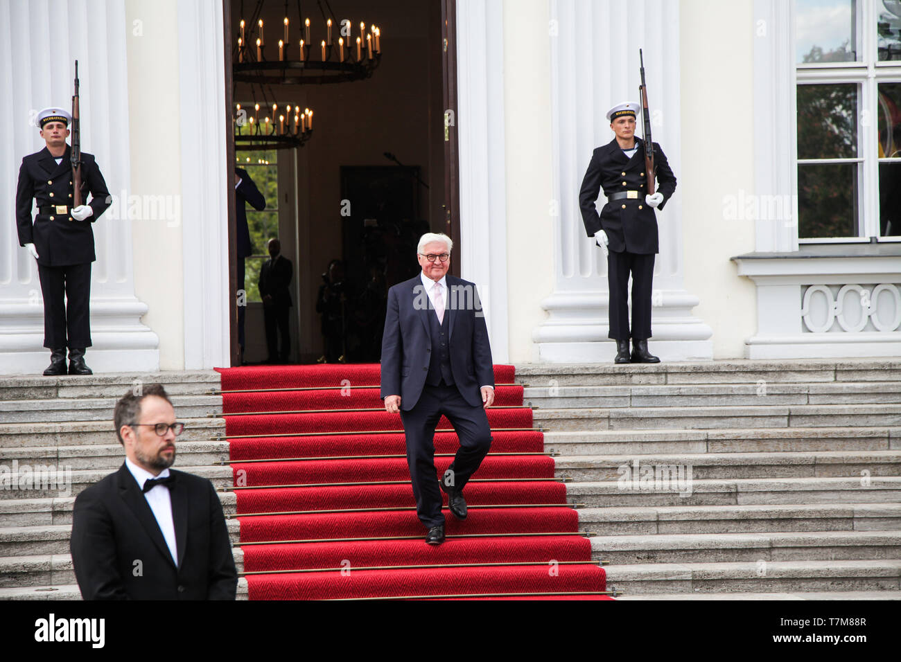 206 von Charles und Camilla in Berlin - Frank-Walter Steinmeier empfängt den Prinzen von Wales, Charles, im Schloss Bellevue. Berlin, 07.05.2019 Stockfoto