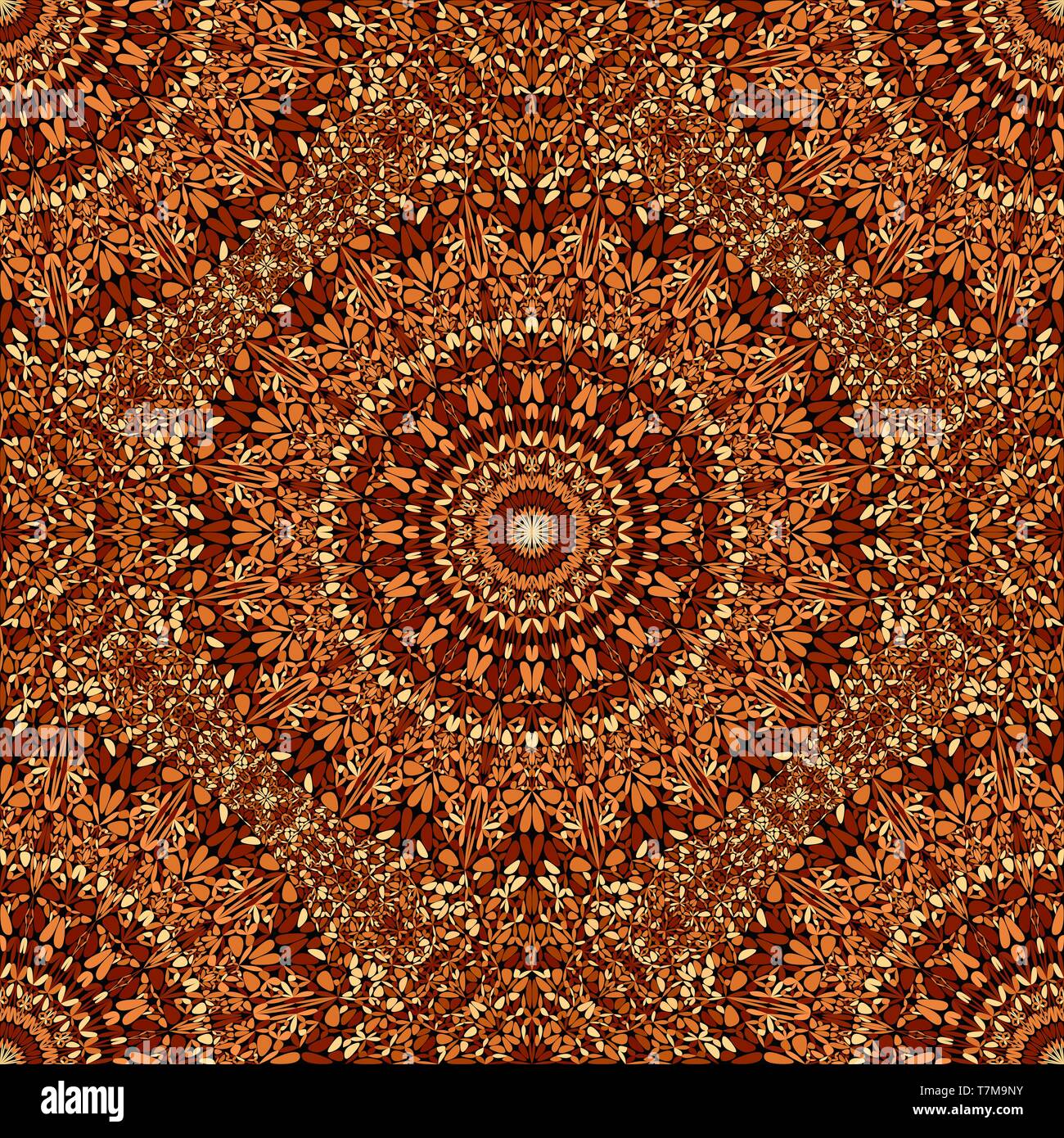 Nahtlose geometrische brown Mandala ornament Muster Hintergrund Stock Vektor