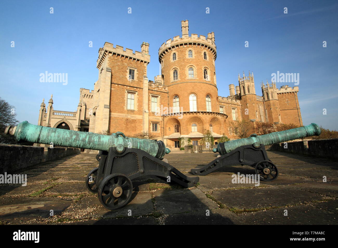 Belvoir Castle, einem englischen Herrenhaus; Sitz der Herzöge von Rutland, Leicestershire, eeast Midlands, UK Stockfoto