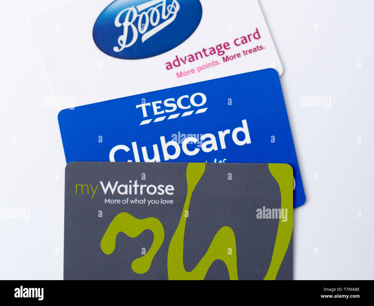 Treuekarte - Stiefel Vorteil, Tesco Clubcard, Mein waitrose Stockfoto