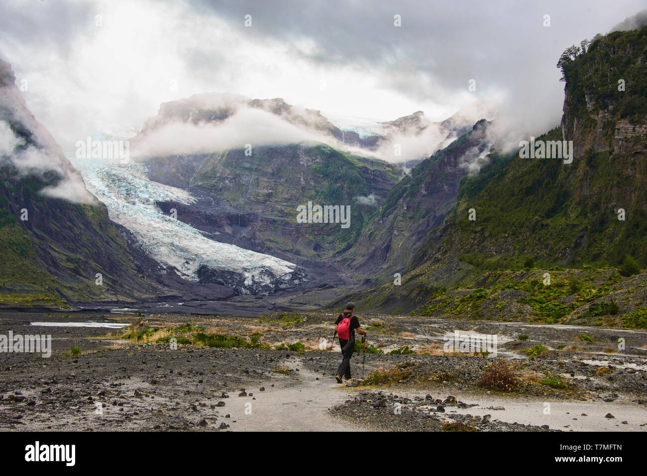 Trekking in Nationalpark Pumalin, Patagonien, Region de los Lagos, Chile Stockfoto