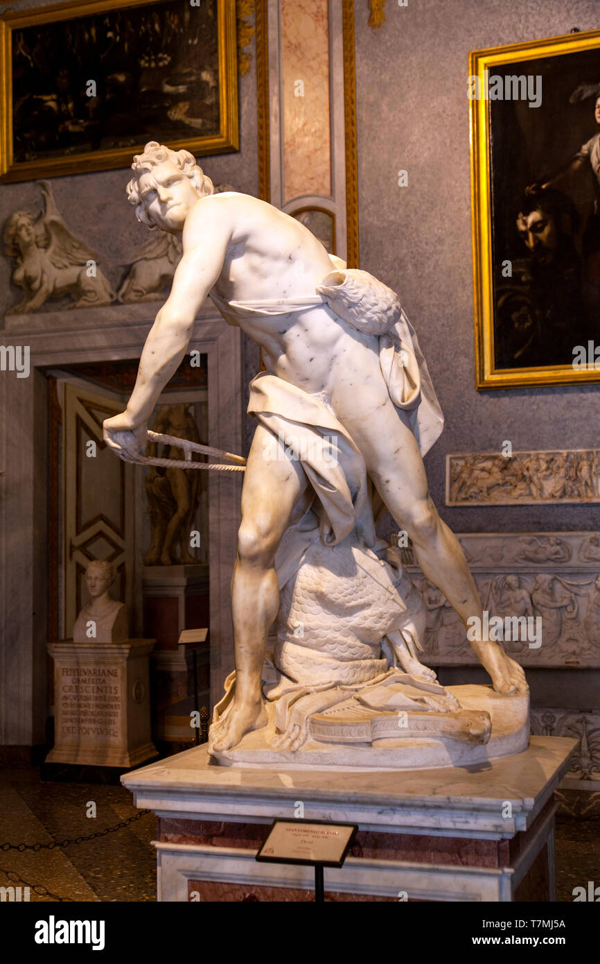 David von Gian Lorenzo Bernini in der Galleria Borghese, Rom, Italien Stockfoto