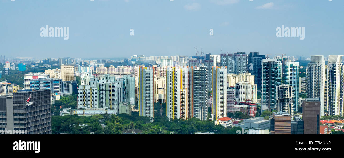 High Rise residential apartment Towers in Singapur. Stockfoto