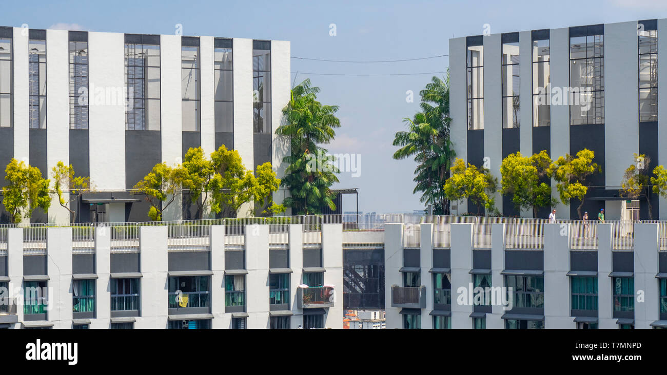 50. Stock skygarden bei Pinnacle @ Duxton Apartment Complex Singapur. Stockfoto