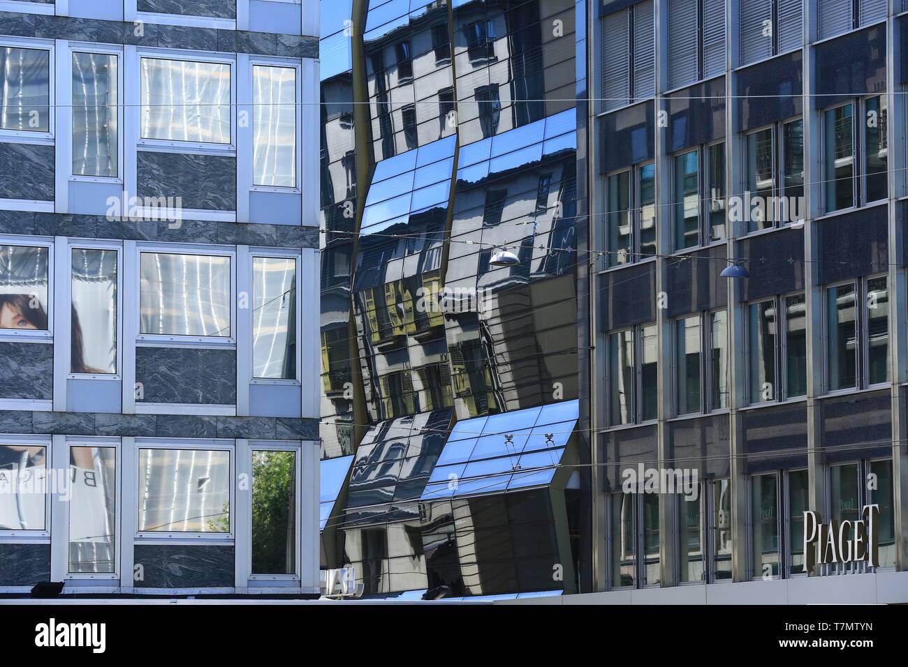 Schweiz, Geneva, Rue du Rhône Stockfoto