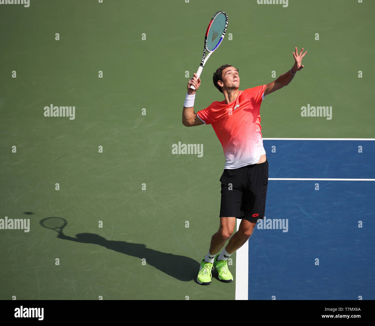Die russischen Tennisspieler Daniil Medwedew während Dubai Tennis Championships 2019, Dubai, Vereinigte Arabische Emirate, Stockfoto